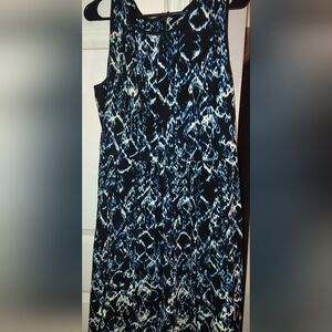 Blue and Black Patterned Dress